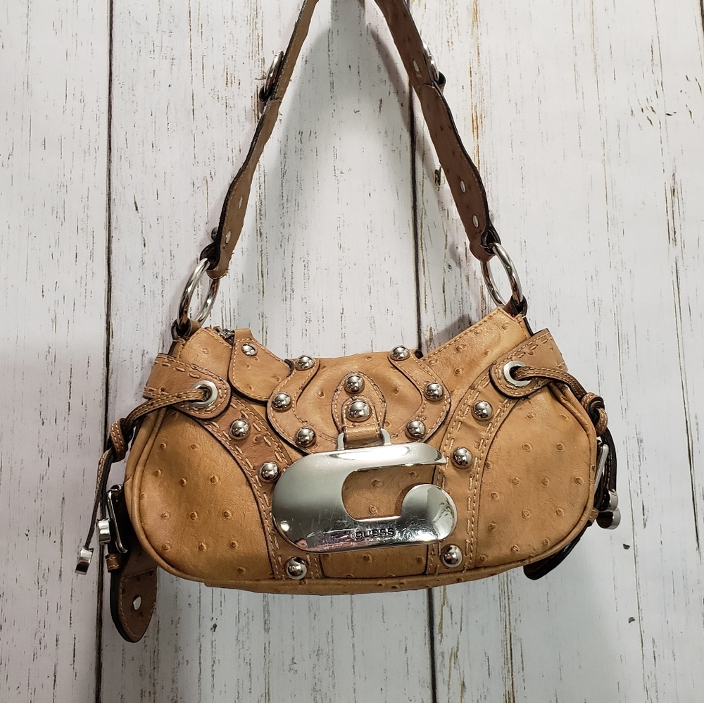 GUESS Sienna Faux Ostrich Underarm Bag